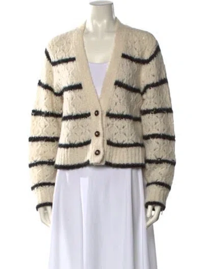 Pre-owned St. Roche Alpaca Striped Sweater In Neutral