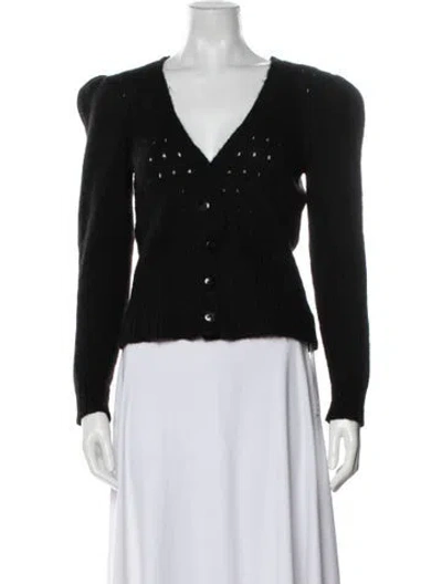 Pre-owned St. Roche Alpaca V-neck Sweater In Black