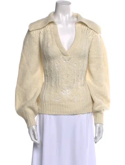 Pre-owned St. Roche Alpaca V-neck Sweater In Neutral