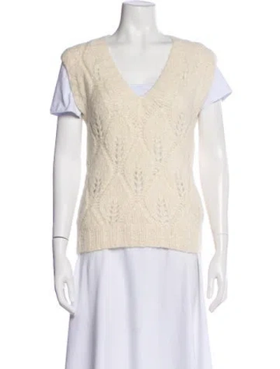 Pre-owned St. Roche Alpaca V-neck Sweater In Neutral