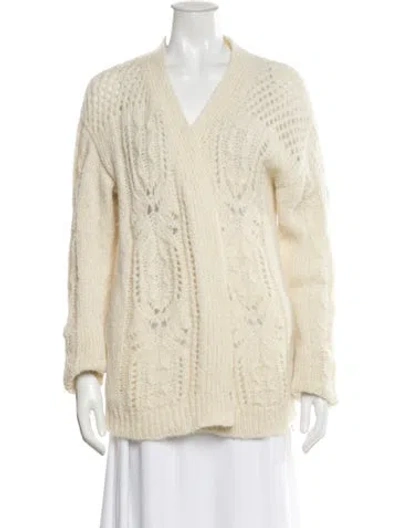Pre-owned St. Roche Alpaca V-neck Sweater In White