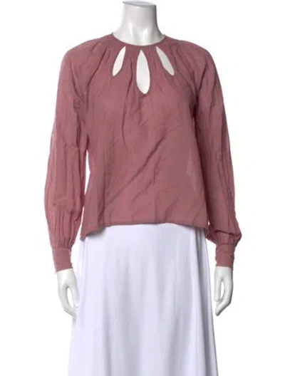 Pre-owned St. Roche Asymmetrical Long Sleeve Blouse In Purple