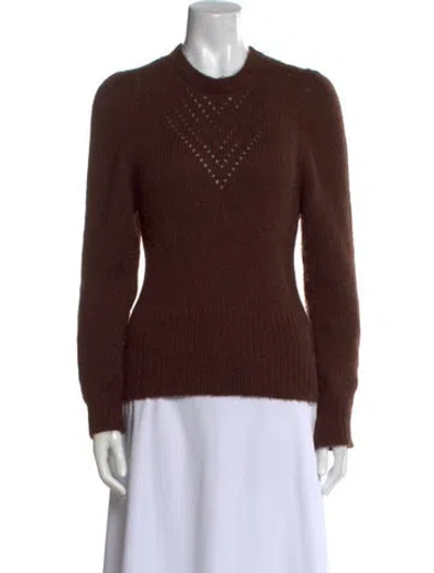 Pre-owned St. Roche Baby Alpaca Crew Neck Sweater In Brown