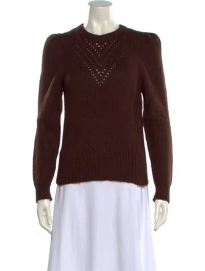 Pre-owned St. Roche Baby Alpaca Crew Neck Sweater In Brown