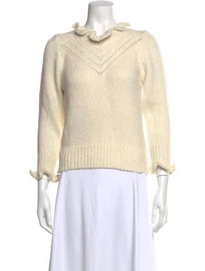 Pre-owned St. Roche Baby Alpaca Crew Neck Sweater In Neutrals