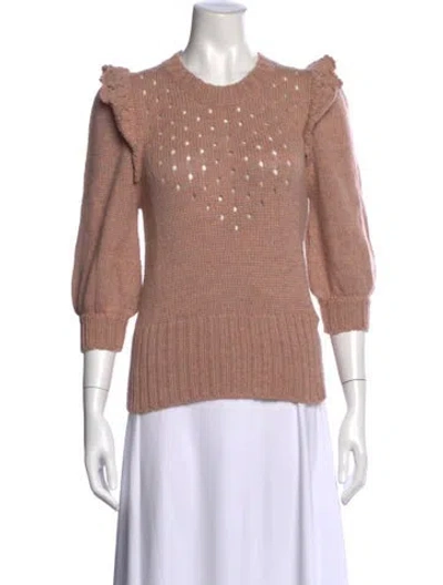 Pre-owned St. Roche Baby Alpaca Crew Neck Top In Pink