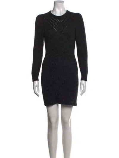 Pre-owned St. Roche Baby Alpaca Mini Dress In Black