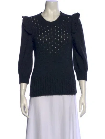 Pre-owned St. Roche Baby Alpaca Scoop Neck Sweater In Black