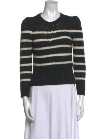 Pre-owned St. Roche Baby Alpaca Striped Sweater In Gray