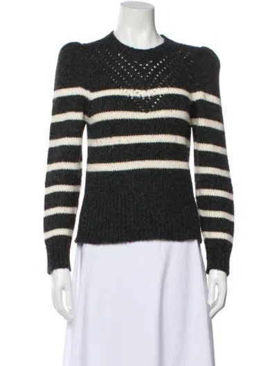 Pre-owned St. Roche Baby Alpaca Striped Sweater In Gray