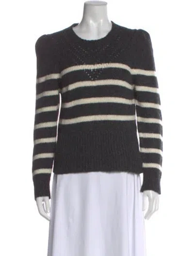 Pre-owned St. Roche Baby Alpaca Striped Sweater In Gray