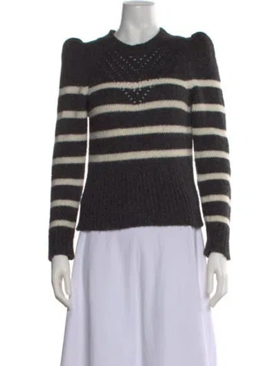 Pre-owned St. Roche Baby Alpaca Striped Sweater In Gray