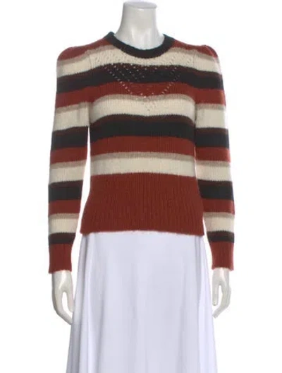 Pre-owned St. Roche Baby Alpaca Striped Sweater In Neutral