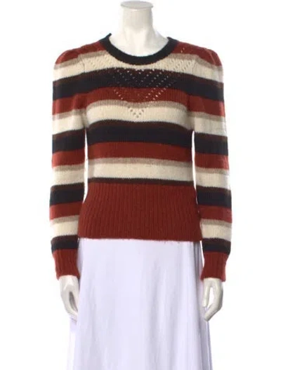 Pre-owned St. Roche Baby Alpaca Striped Sweater In Neutral