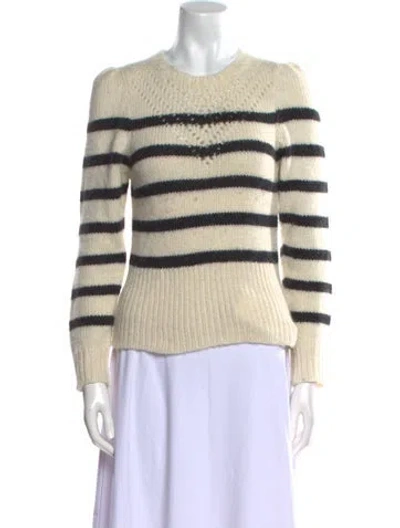 Pre-owned St. Roche Baby Alpaca Striped Sweater In Neutral