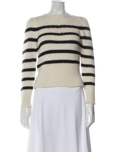 Pre-owned St. Roche Baby Alpaca Striped Sweater In Neutral