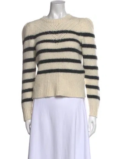 Pre-owned St. Roche Baby Alpaca Striped Sweater In Neutral