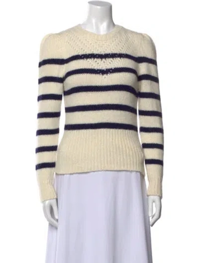 Pre-owned St. Roche Baby Alpaca Striped Sweater In Neutral