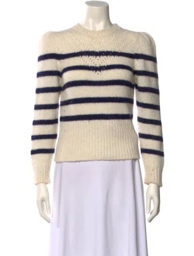 Pre-owned St. Roche Baby Alpaca Striped Sweater In Neutral