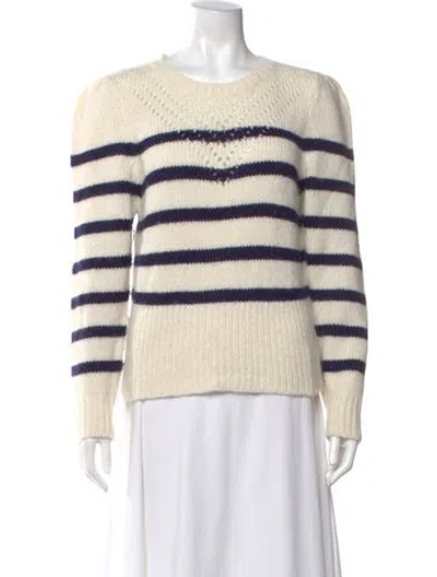 Pre-owned St. Roche Baby Alpaca Striped Sweater In Neutral