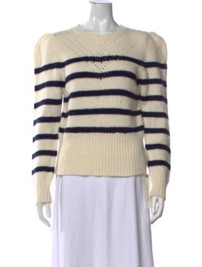Pre-owned St. Roche Baby Alpaca Striped Sweater In Neutral