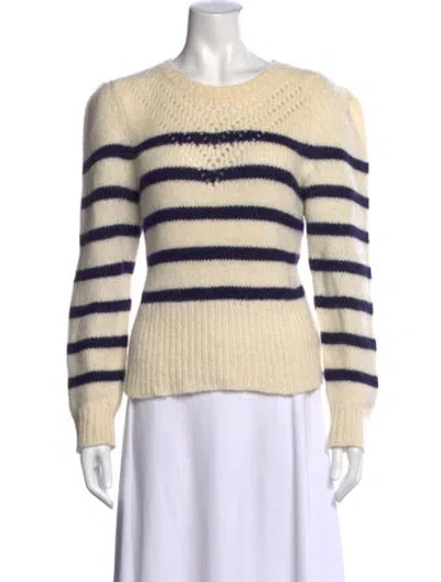 Pre-owned St. Roche Baby Alpaca Striped Sweater In Neutral