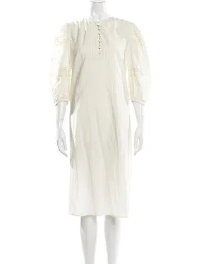 Pre-owned St. Roche Crew Neck Midi Length Dress In Neutral