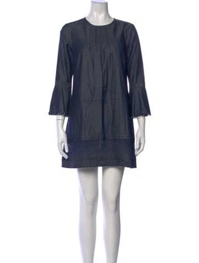 Pre-owned St. Roche Crew Neck Mini Dress In Blue