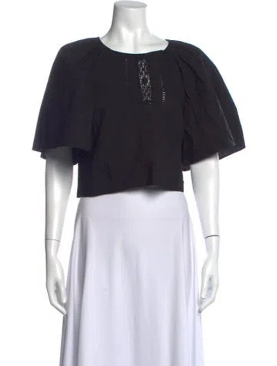 Pre-owned St. Roche Crew Neck Short Sleeve Crop Top In Black