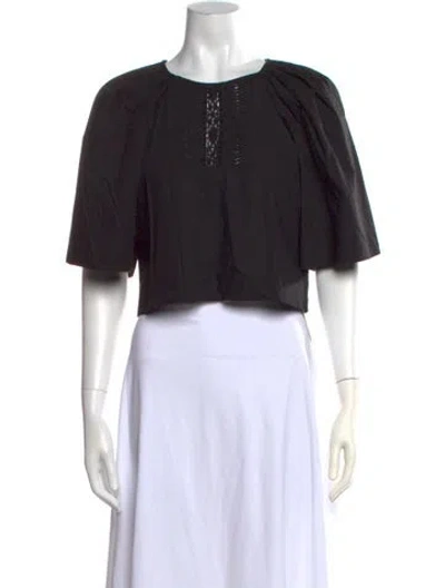 Pre-owned St. Roche Crew Neck Short Sleeve Top W/ Tags In Black
