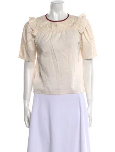 Pre-owned St. Roche Crew Neck Short Sleeve Top W/ Tags In Neutral