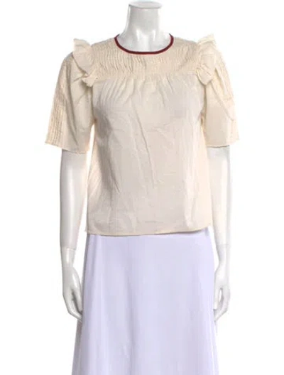 Pre-owned St. Roche Crew Neck Short Sleeve Top W/ Tags In Neutral