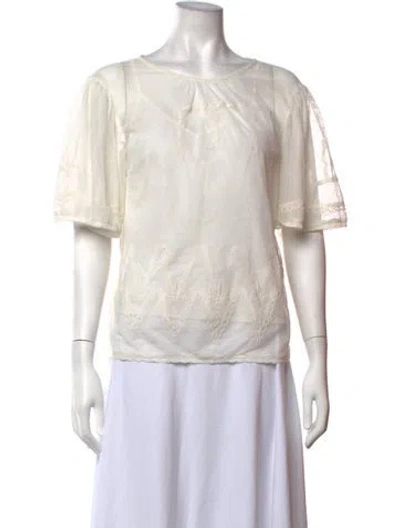 Pre-owned St. Roche Crew Neck Short Sleeve Top In White