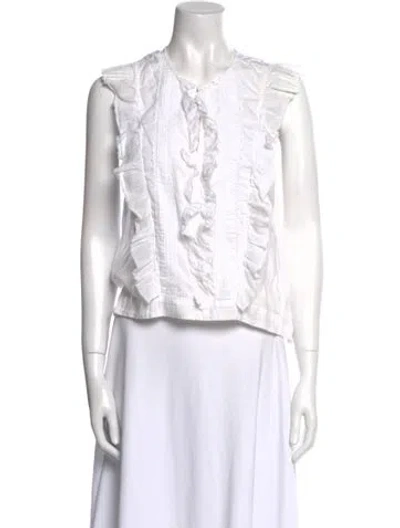 Pre-owned St. Roche Crew Neck Sleeveless Crop Top In White