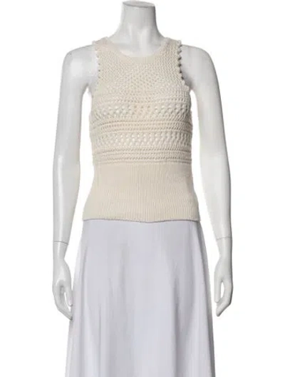 Pre-owned St. Roche Crew Neck Sleeveless Top In Neutrals