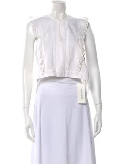 Pre-owned St. Roche Crew Neck Sleeveless Top In White