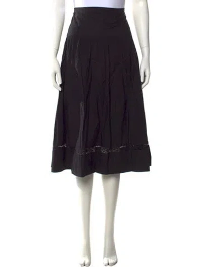Pre-owned St. Roche Crochet Trim Midi Length Skirt W/ Tags In Black