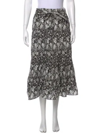 Pre-owned St. Roche Floral Print Long Skirt W/ Tags In Black