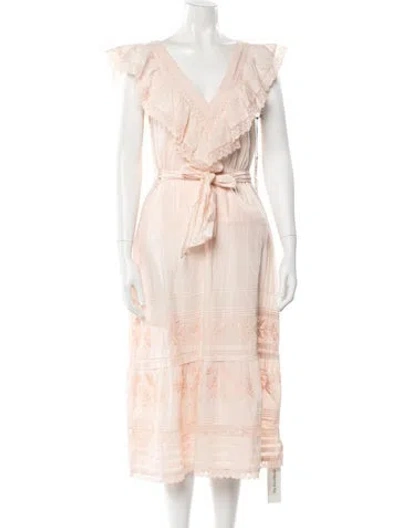 Pre-owned St. Roche Floral Print Midi Length Dress In Pink