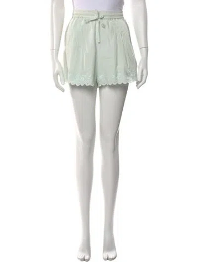 Pre-owned St. Roche Floral Print Mini Shorts In Green