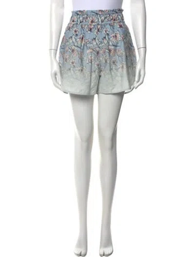 Pre-owned St. Roche Floral Print Mini Shorts W/ Tags In Blue