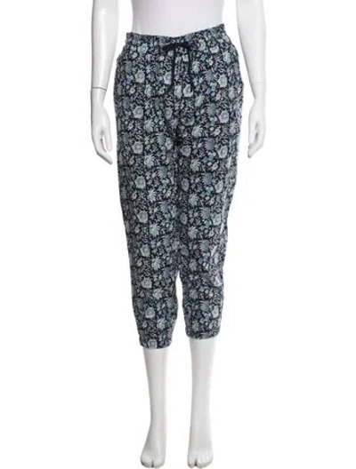 Pre-owned St. Roche Floral Print Straight Leg Pants W/ Tags In Blue
