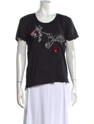 Pre-owned St. Roche Graphic Print Crew Neck T-shirt In Black