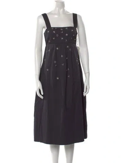 Pre-owned St. Roche Graphic Print Midi Length Dress In Black