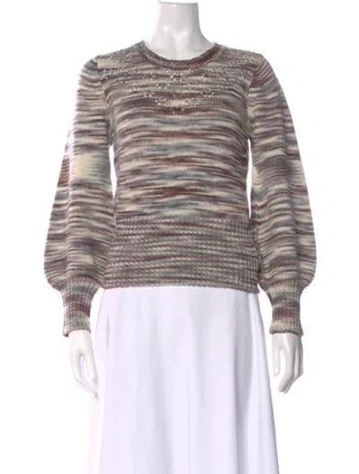 Pre-owned St. Roche Merino Wool Striped Sweater In Gray
