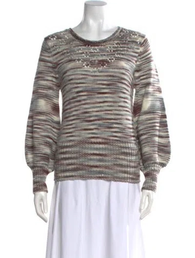 Pre-owned St. Roche Merino Wool Striped Sweater In Gray