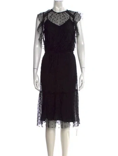 Pre-owned St. Roche Mesh Midi Length Dress In Black