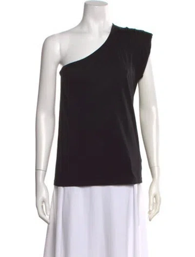 Pre-owned St. Roche One-shoulder Short Sleeve Top In Black