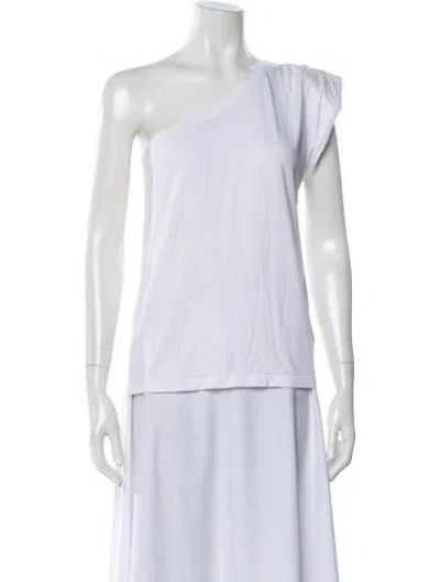 Pre-owned St. Roche One-shoulder Short Sleeve Top In White