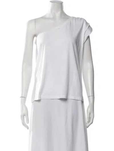 Pre-owned St. Roche One-shoulder Short Sleeve Top In White
